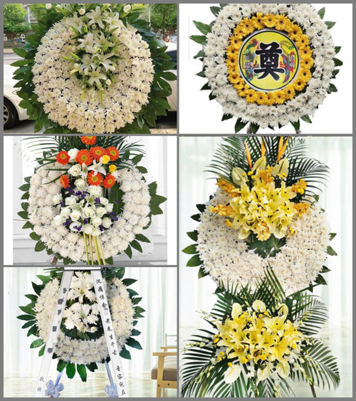 四川成都彭州市白鹿镇白鹿村花圈速递